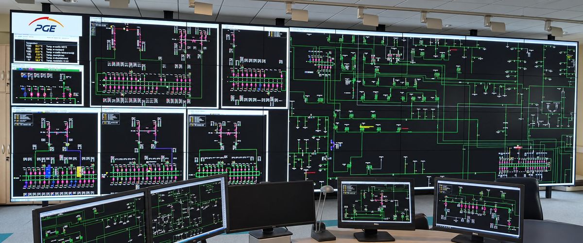 Ściana videowall w PGE